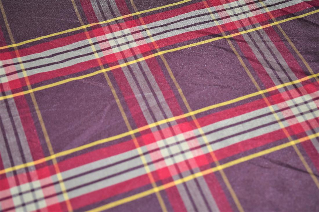 Red Check Lining Taffeta Fabric