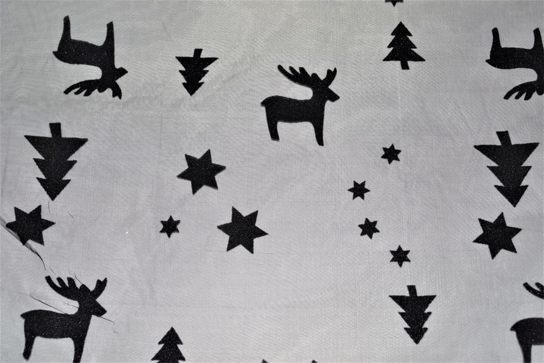 Black Printed Chiffon Fabric