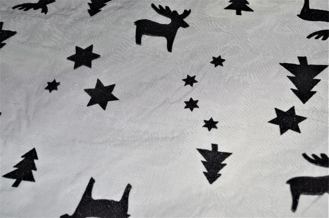Black Printed Chiffon Fabric