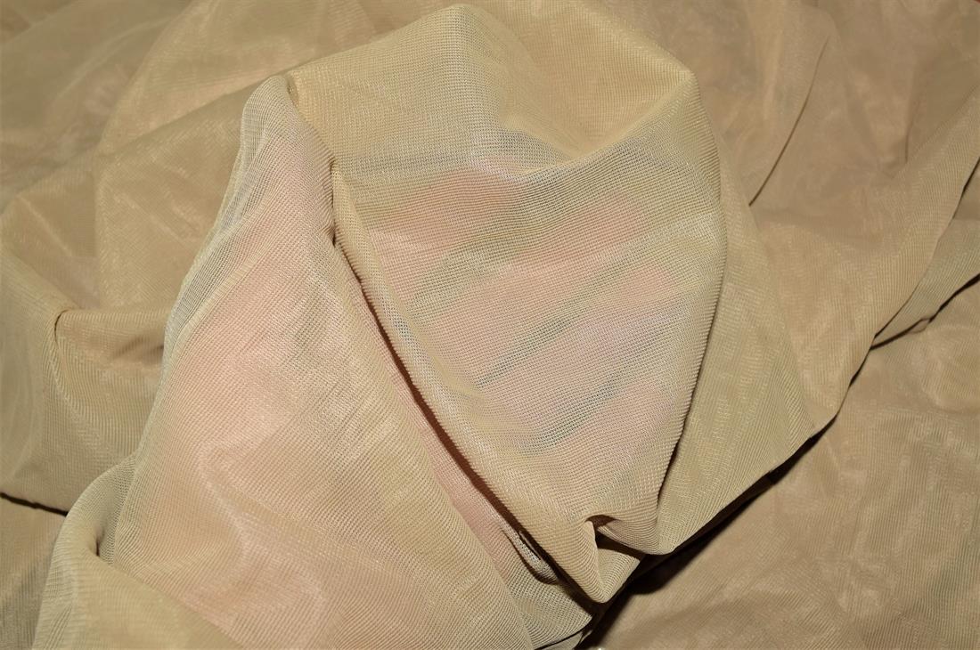 Beige Plain Polyester Chiffon Fabric