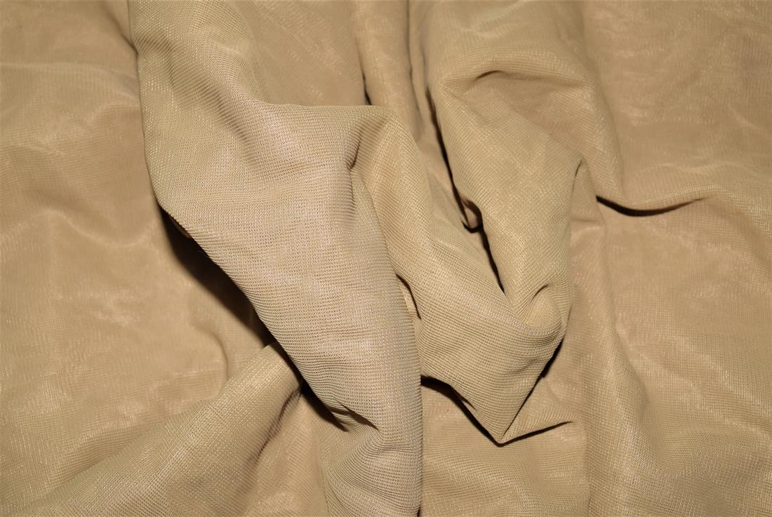 Beige Plain Polyester Chiffon Fabric