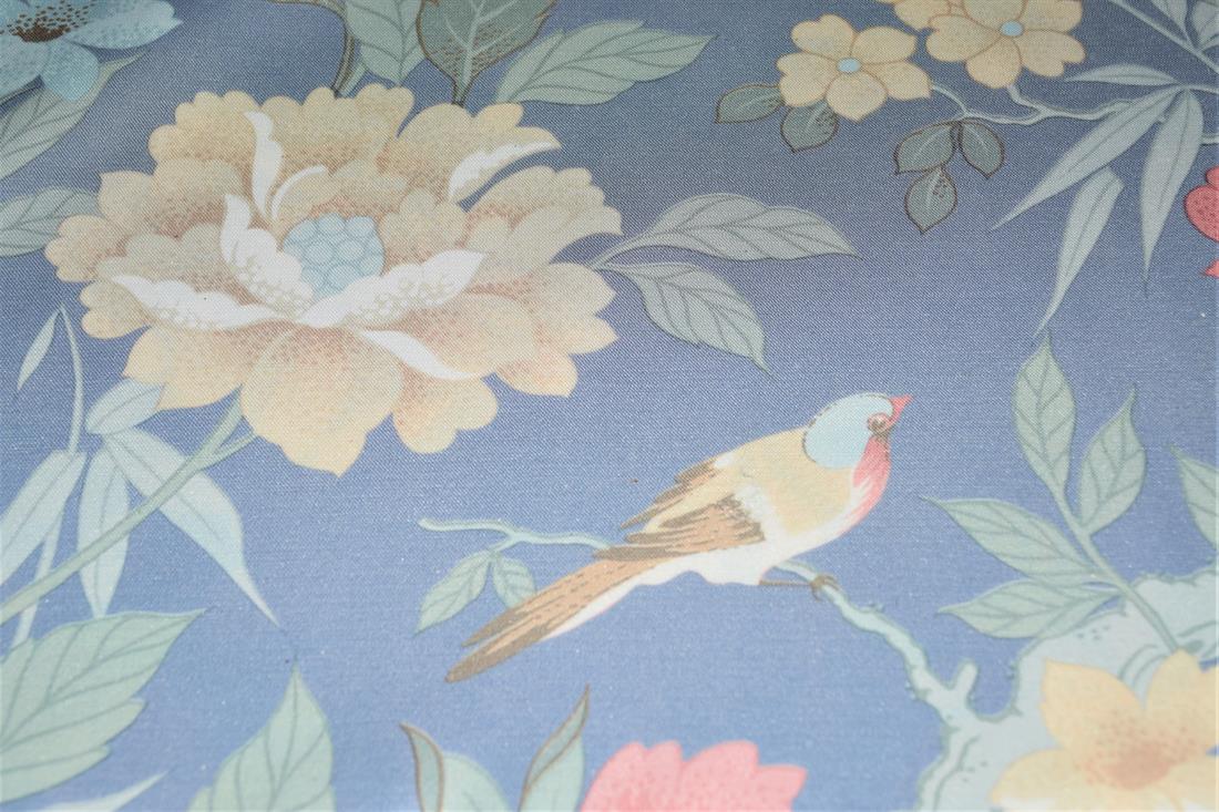 Blue Printed Polyester Fabric
