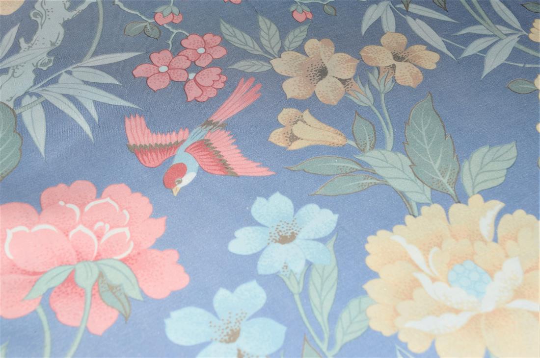Blue Printed Polyester Fabric