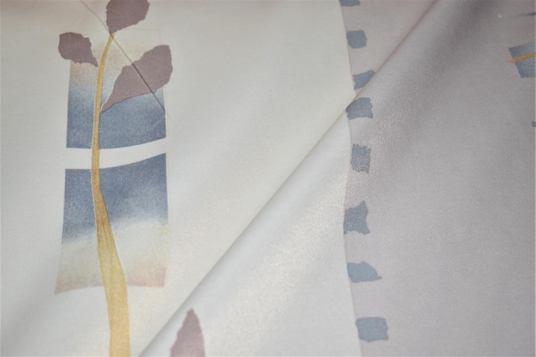 Cream Printed Polyester Fabric