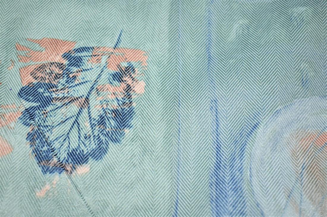 Sage Green Printed Polyester Fabric