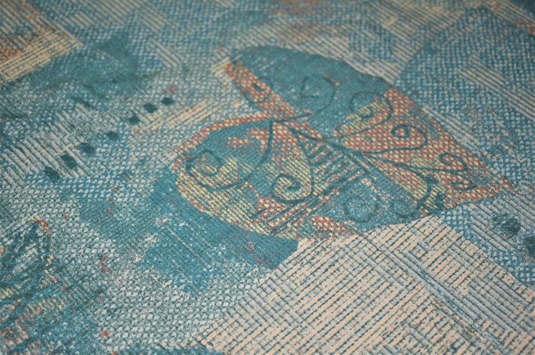 Dark Turquoise Printed Jersey Fabric