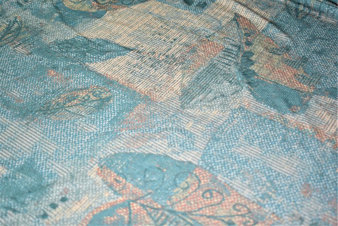 Dark Turquoise Printed Jersey Fabric