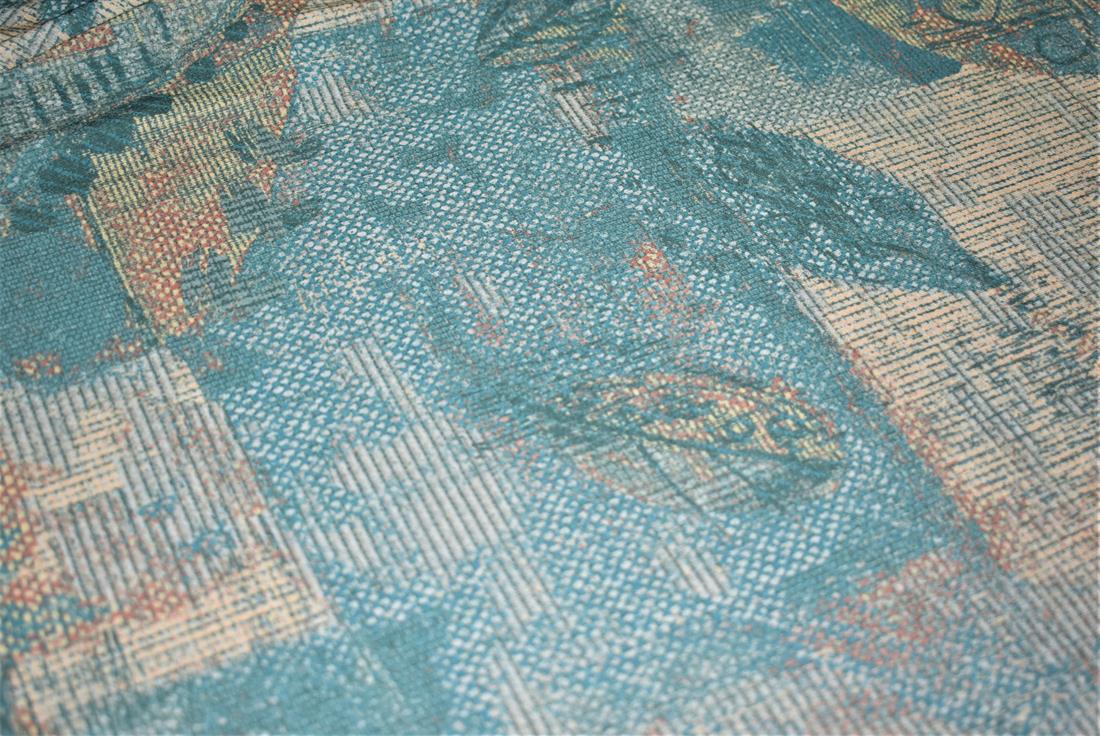 Dark Turquoise Printed Jersey Fabric