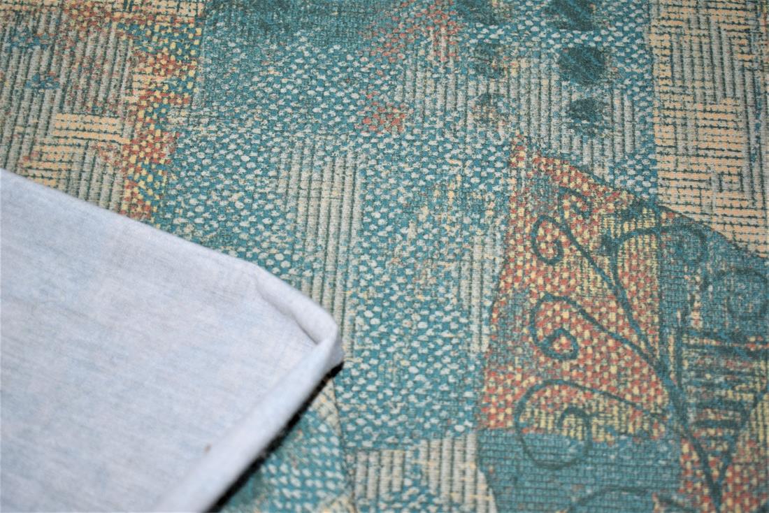 Dark Turquoise Printed Jersey Fabric