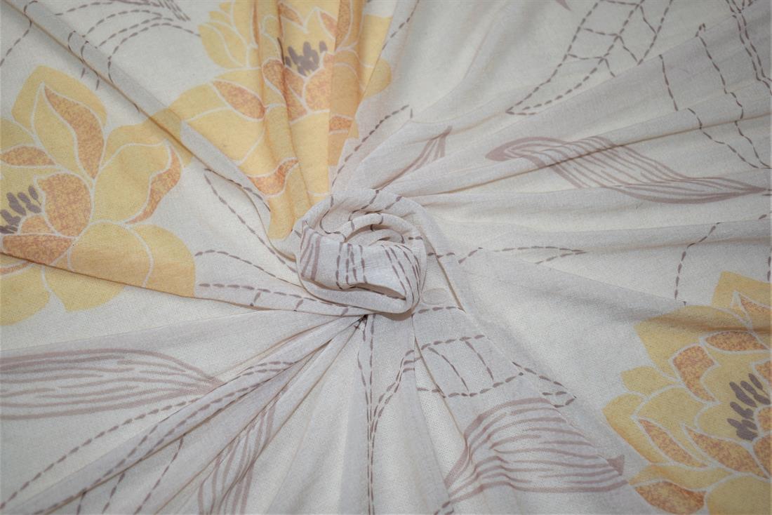 Beige Printed Polyester Mesh Jersey