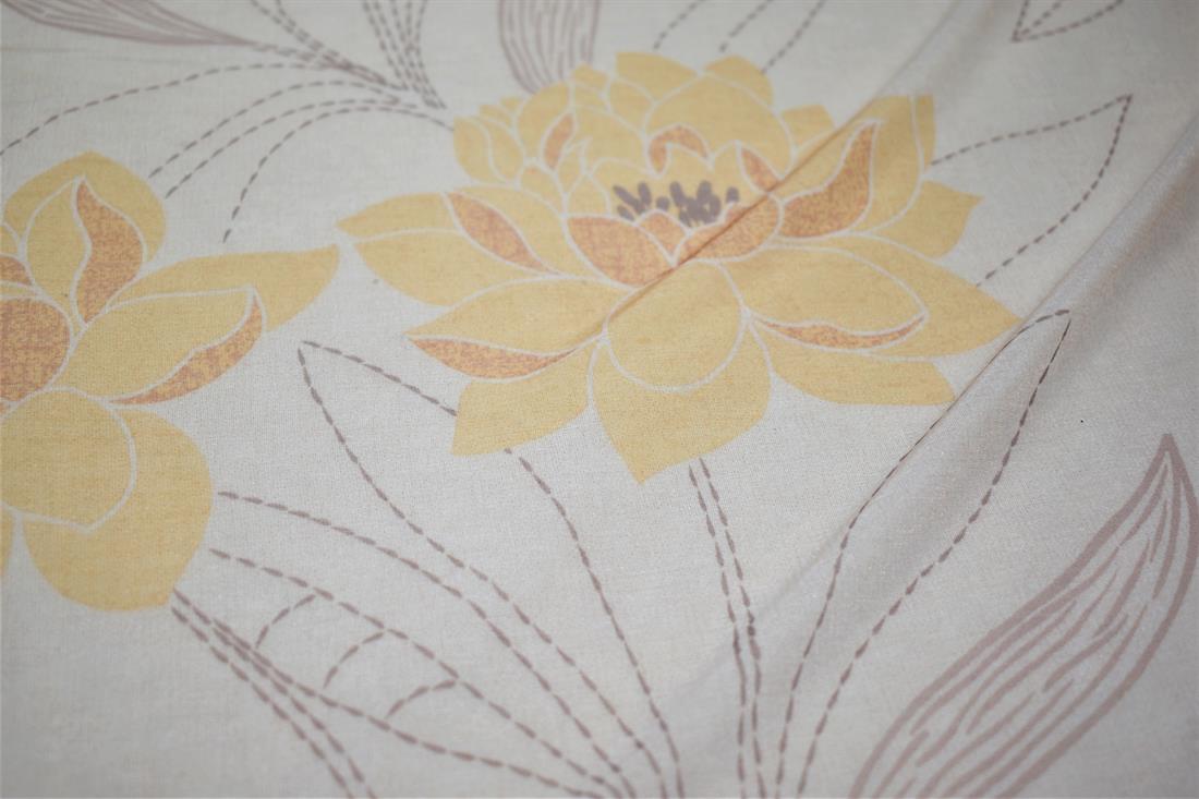 Beige Printed Polyester Mesh Jersey