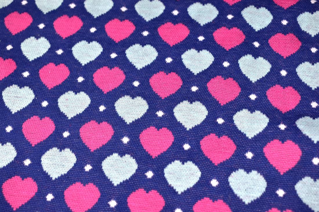Blue & Pink Ribbing Jersey Tubular