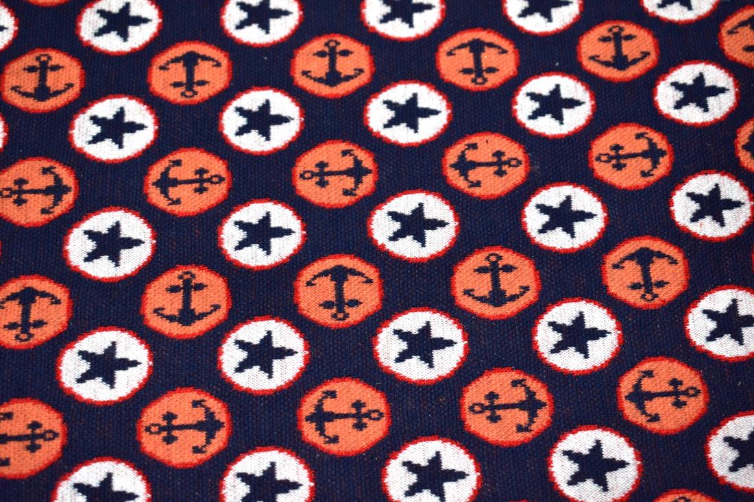 Navy & Orange Ribbing Jersey Tubular