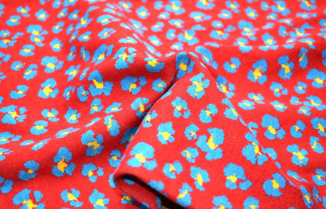 Red & Blue Ribbing Jersey Tubular