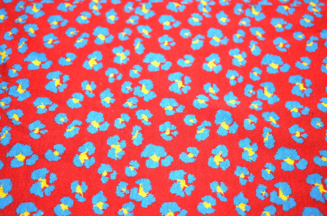 Red & Blue Ribbing Jersey Tubular