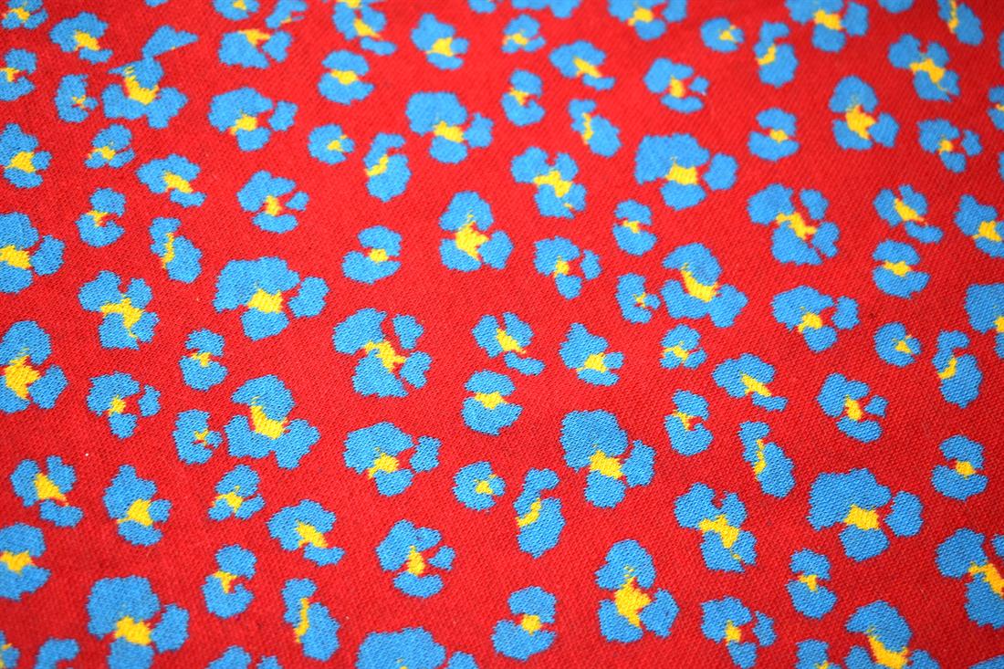 Red & Blue Ribbing Jersey Tubular