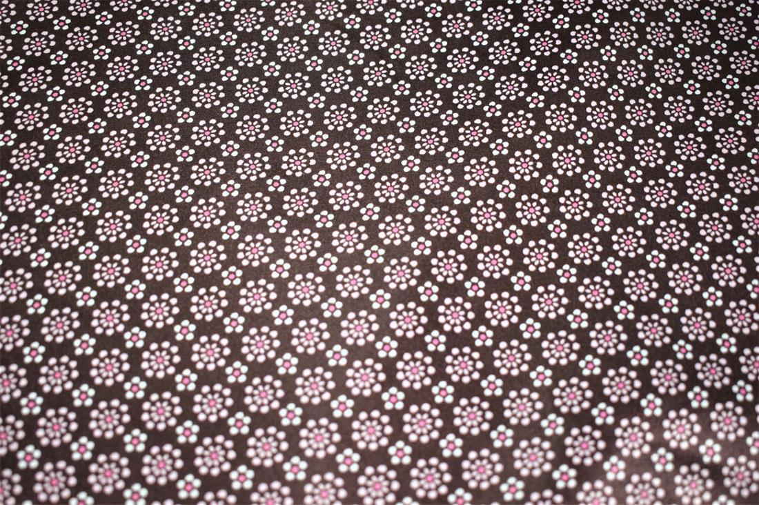Brown Printed Satin Fabric