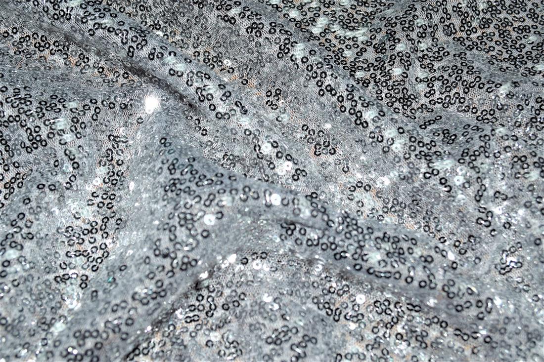 Sequin Sparkly Shiny 3Mm On Net Fabric