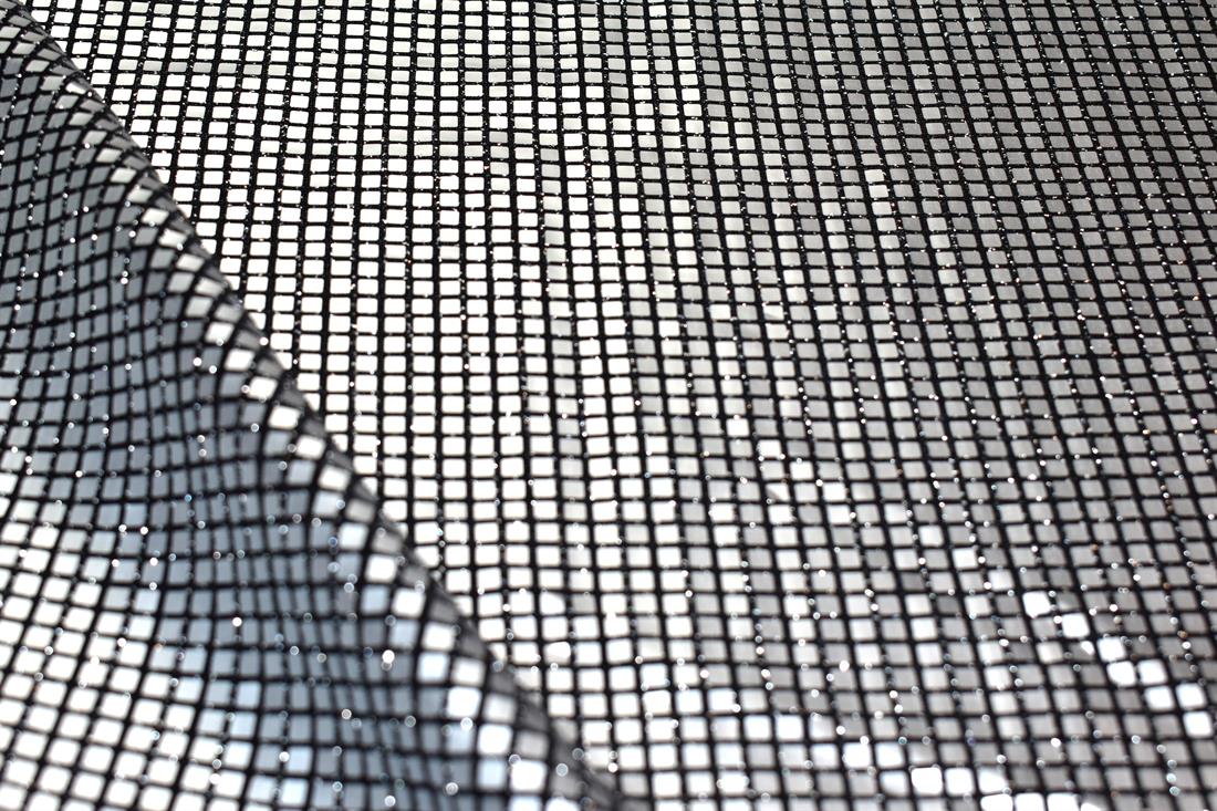 Silver & Black Sequins On Dress Net
