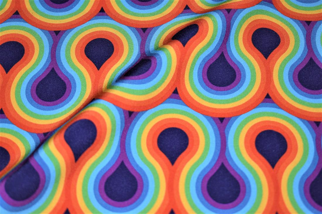 Navy Little Johnny Geometric Rainbow Soft Shell Fleece