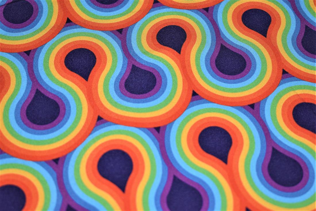 Navy Little Johnny Geometric Rainbow Soft Shell Fleece