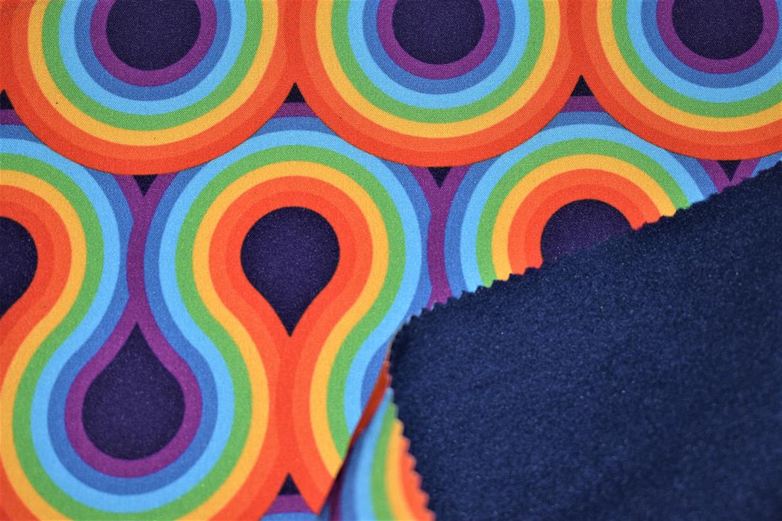 Navy Little Johnny Geometric Rainbow Soft Shell Fleece
