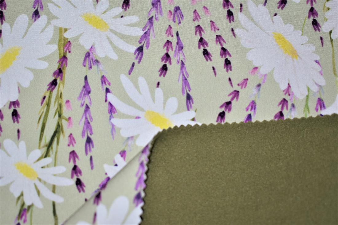 Light Sage Little Johnny Daises in Bloom Soft Shell Fleece