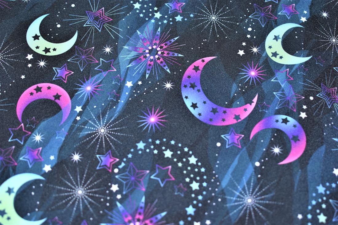 Navy Little Johnny Celestial Moons and Stars Soft Shell Fleece