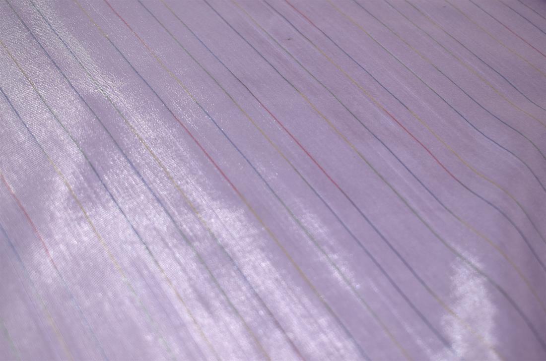 Lilac Strips TR-Silk Blend Fabric