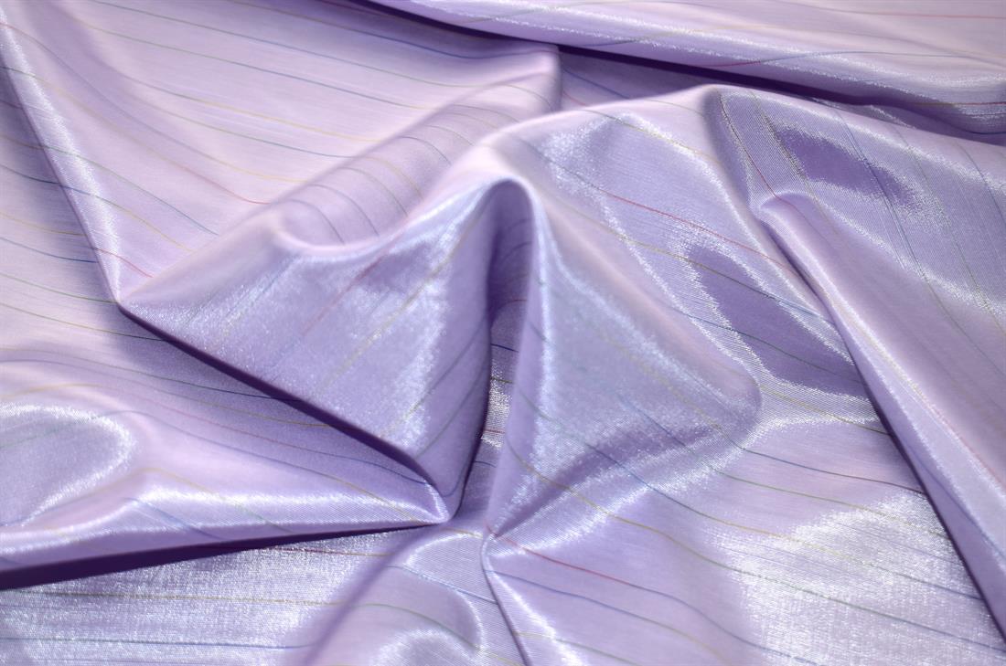 Lilac Strips TR-Silk Blend Fabric