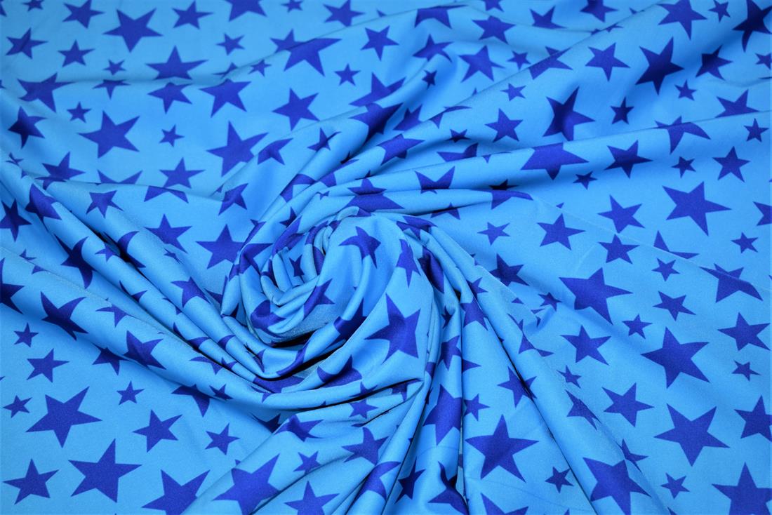 Printed Blue Stars Lycra