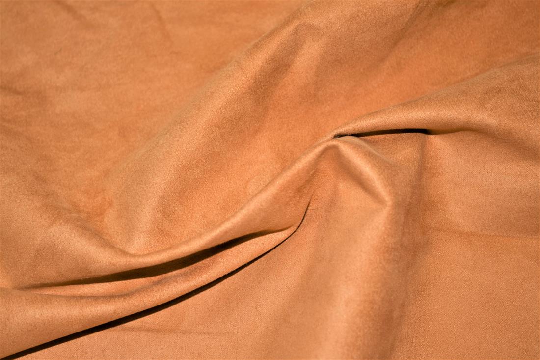 Plain Leather Print Faux Suede Fabric