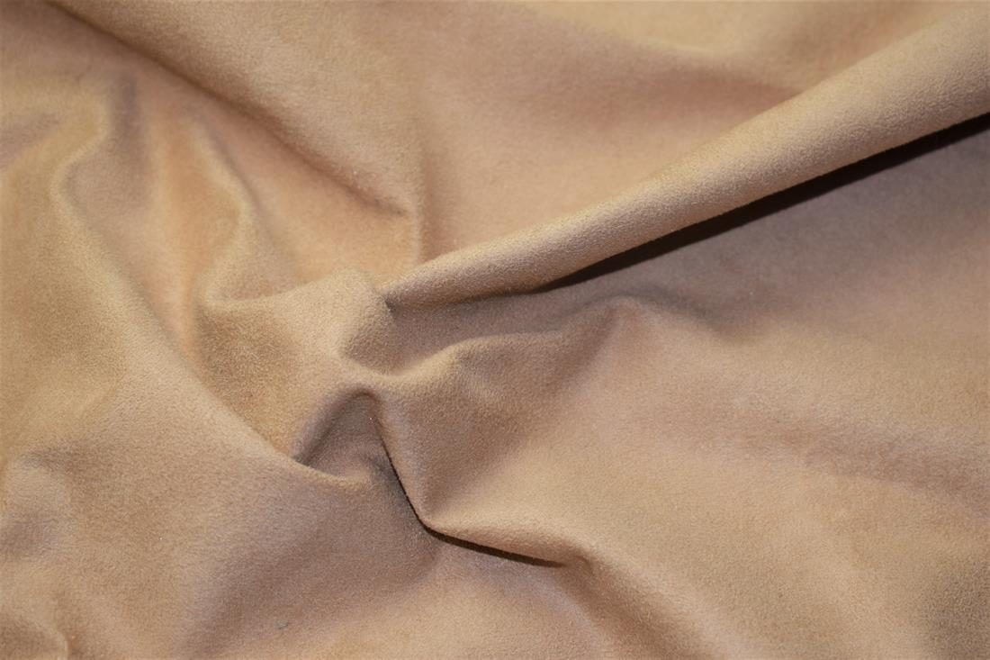 Plain Leather Print Faux Suede Fabric