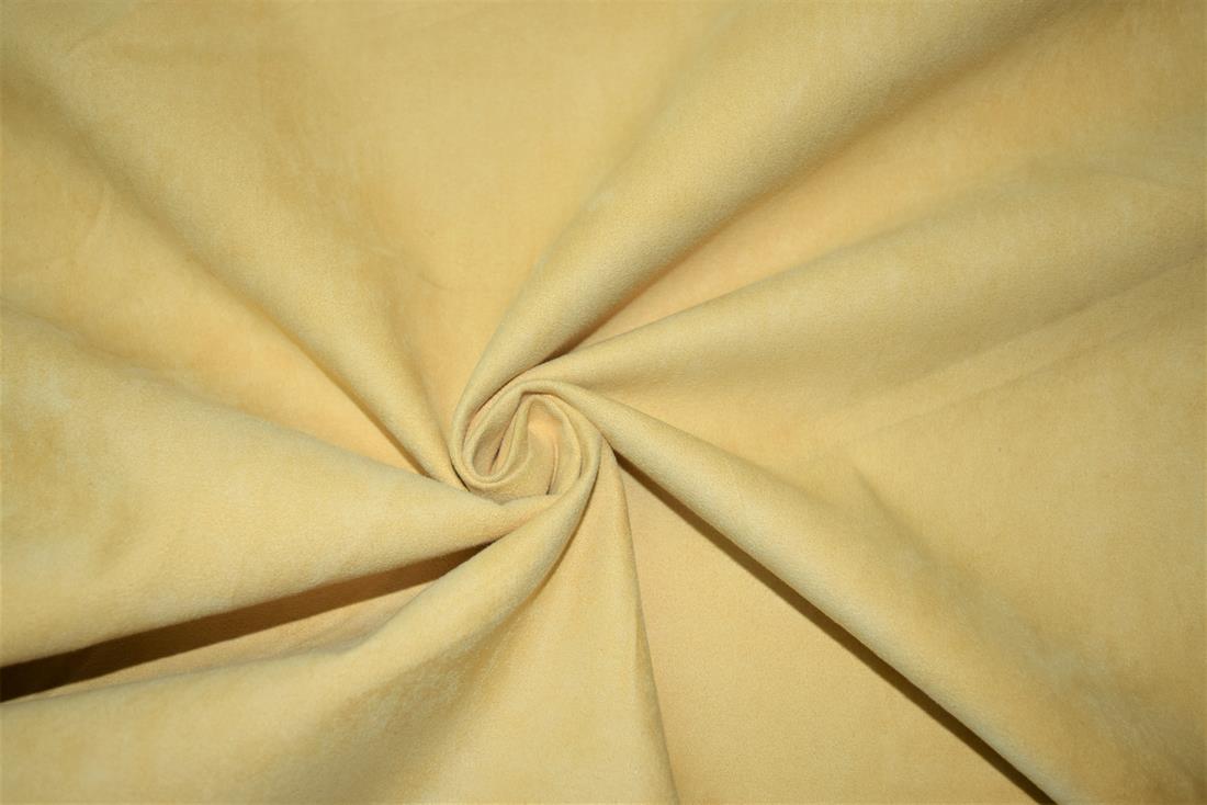 Light Gold Plain Faux Suede Fabric