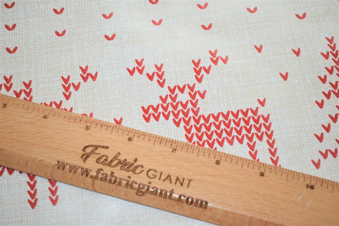 Ivory & Red Christmas Pattern Print 100% PVC