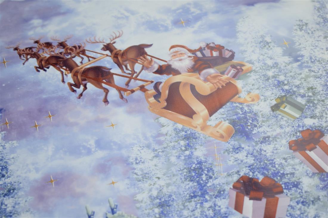 Blue Christmas Pattern Print 100% PVC