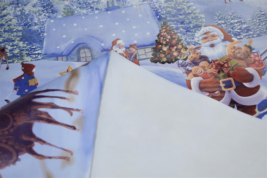 Blue Christmas Pattern Print 100% PVC