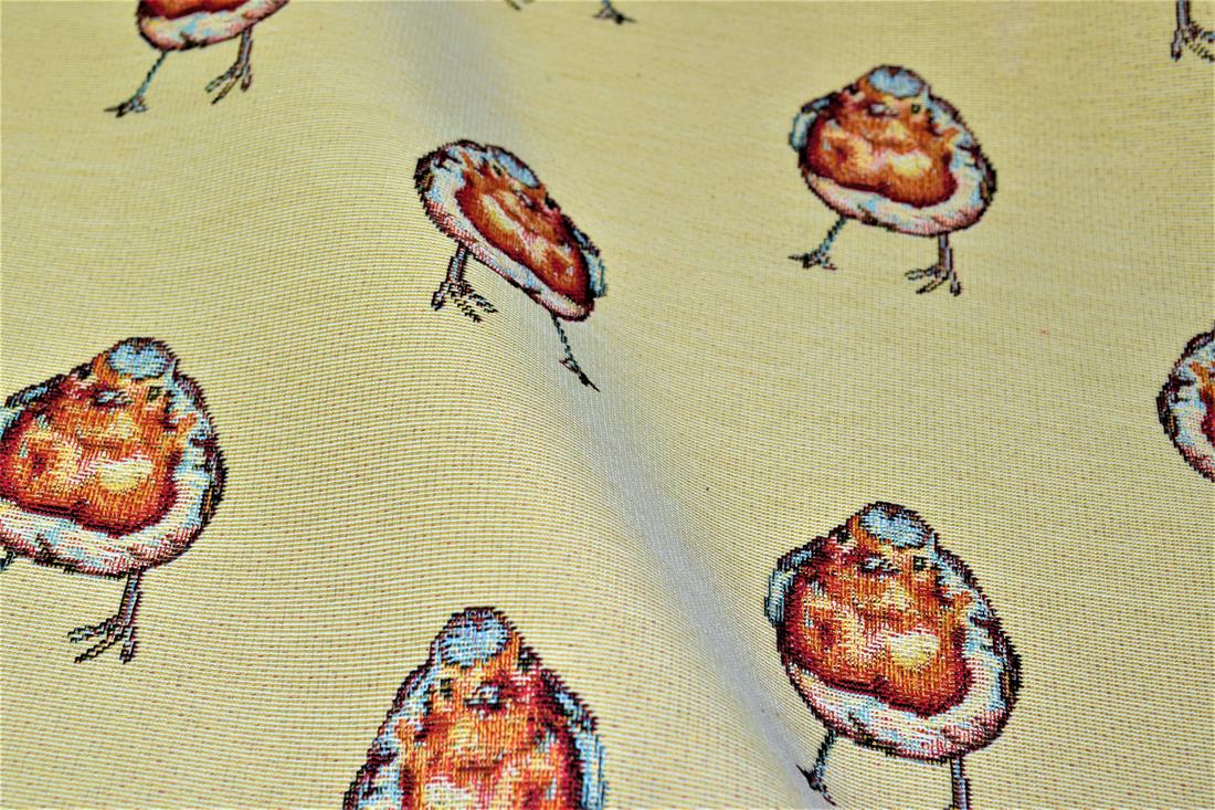 Natural Robbins All Over Printed Weight Tapestry