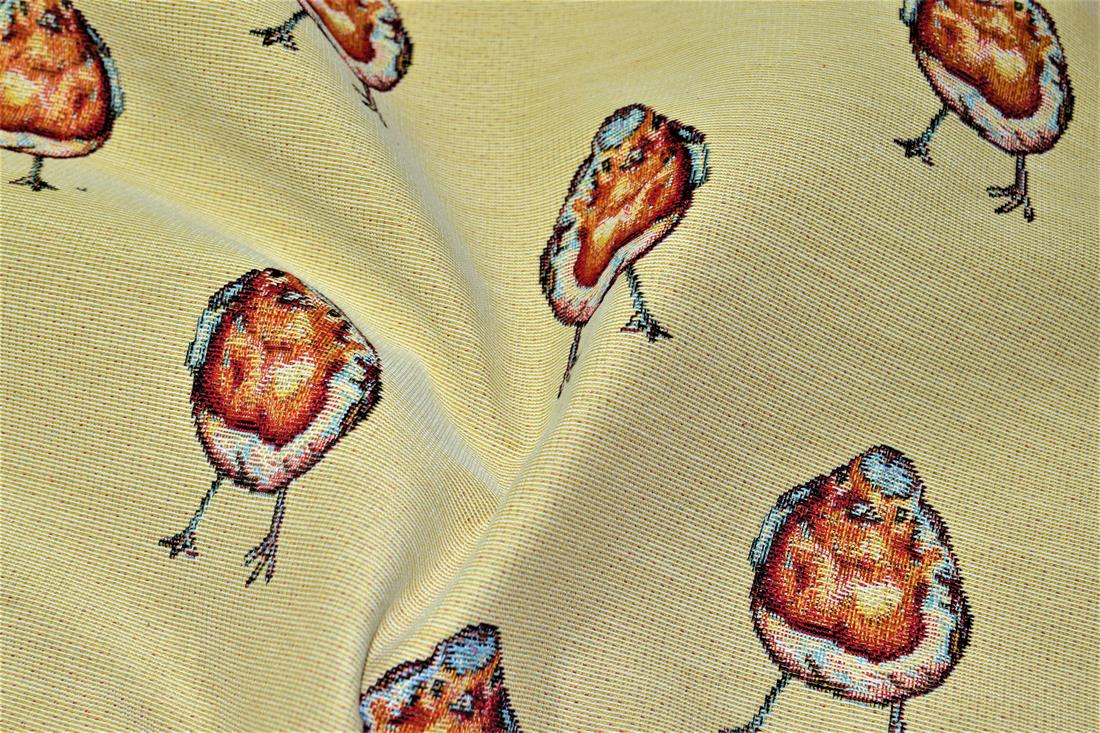 Natural Robbins All Over Printed Weight Tapestry