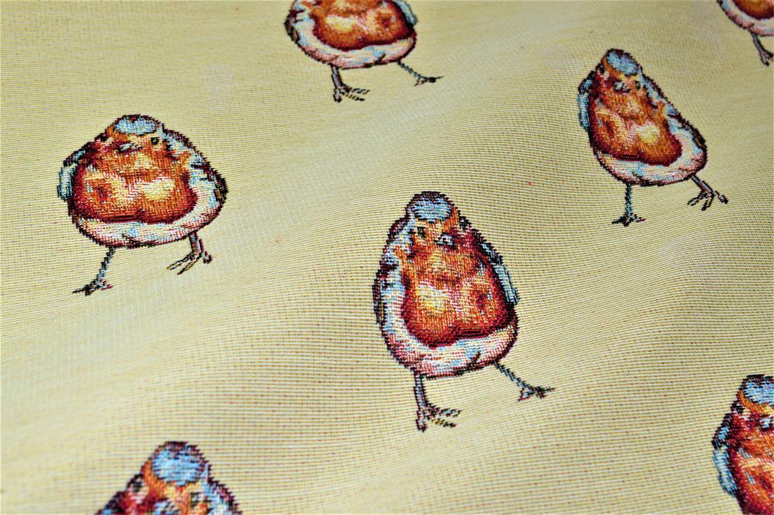 Natural Robbins All Over Printed Weight Tapestry