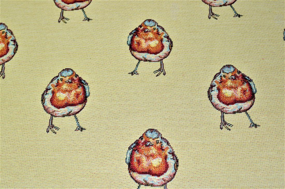 Natural Robbins All Over Printed Weight Tapestry