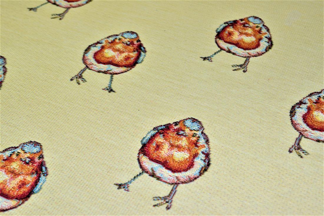 Natural Robbins All Over Printed Weight Tapestry
