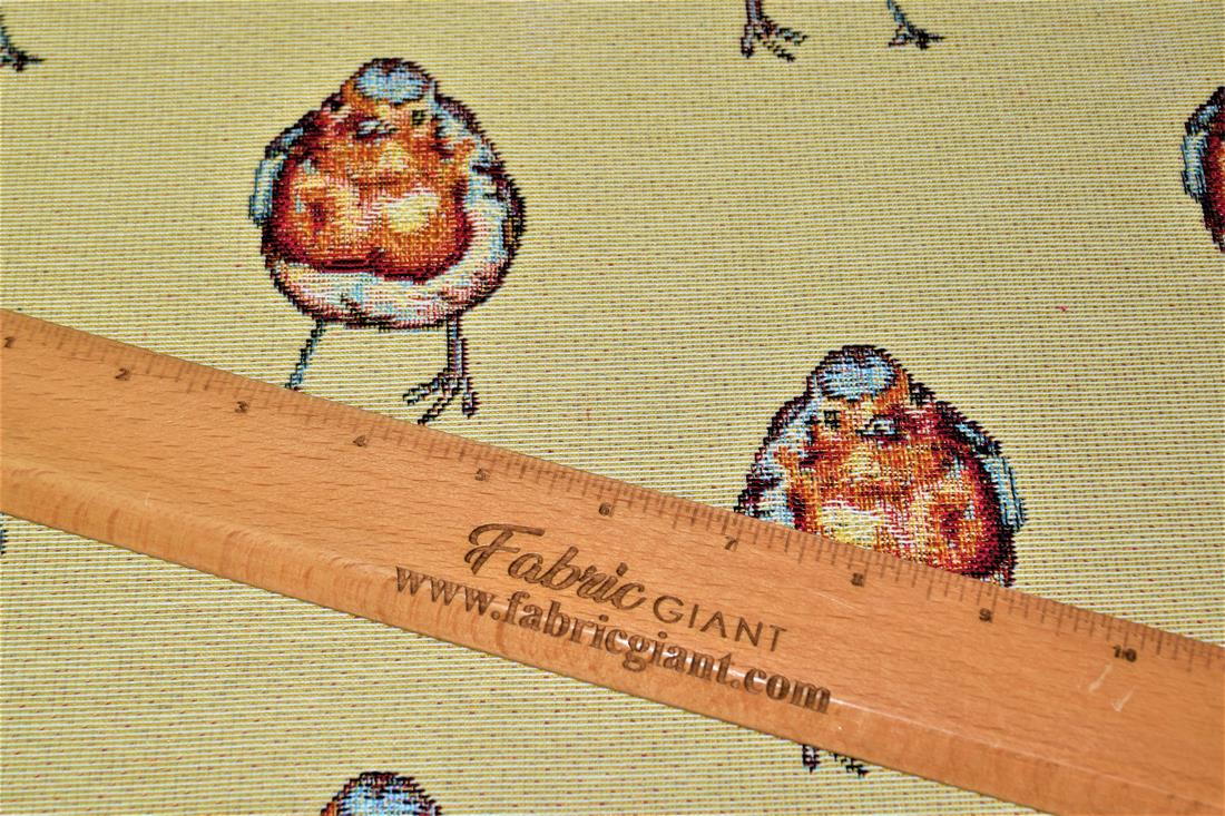 Natural Robbins All Over Printed Weight Tapestry