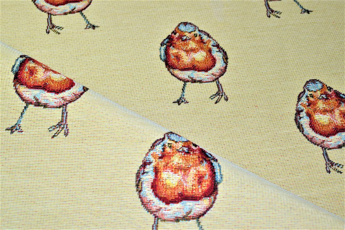 Natural Robbins All Over Printed Weight Tapestry