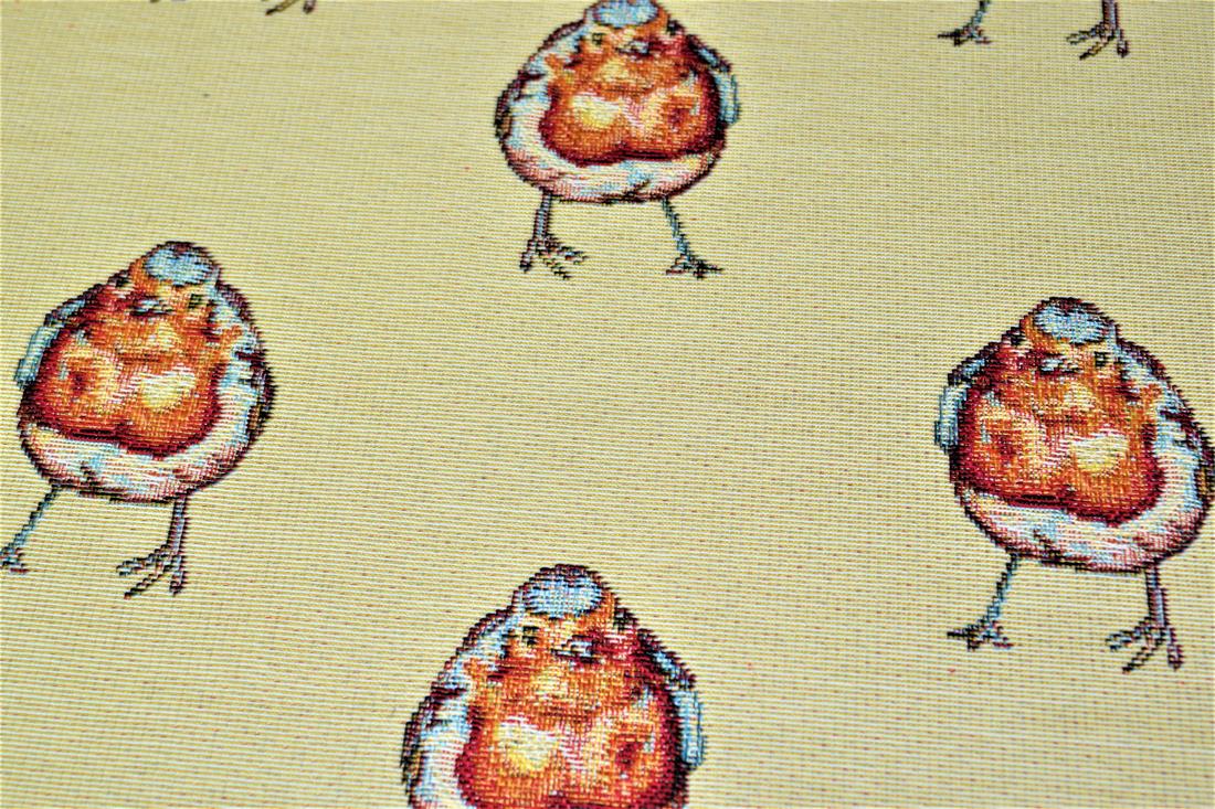 Natural Robbins All Over Printed Weight Tapestry