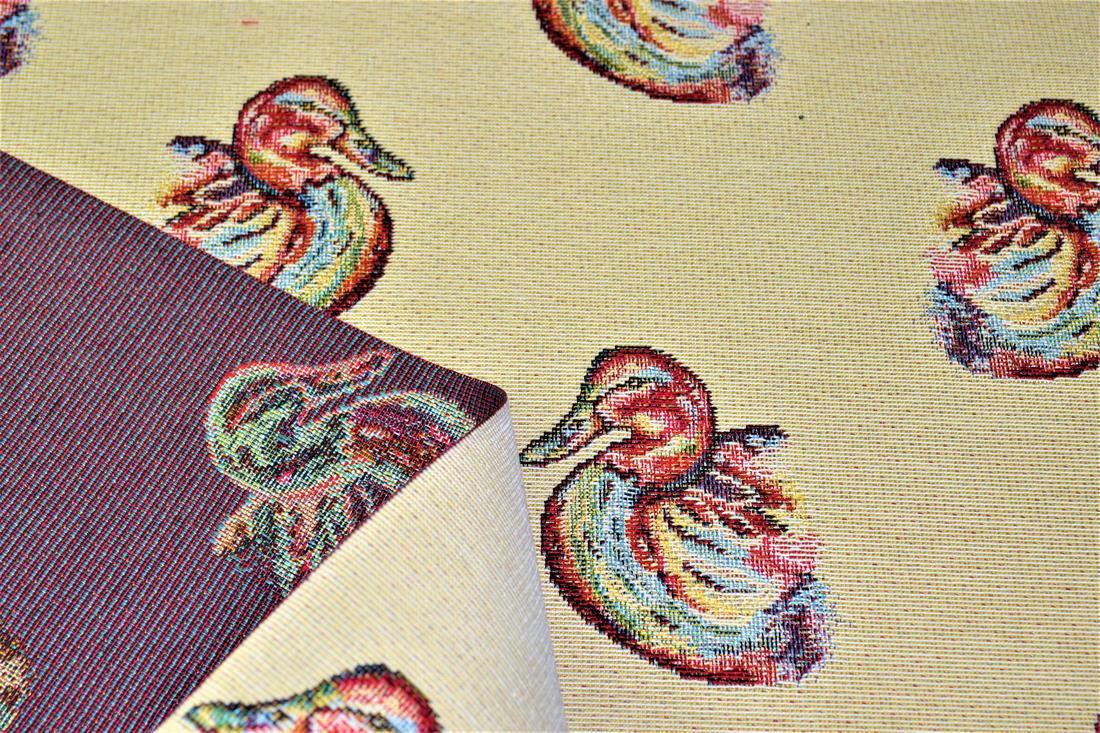 Natural Duck All Over Printed Weight Tapestry