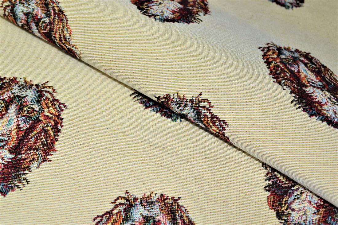 Natural Springer Spaniel All Over Coloured Tapestry Fabric