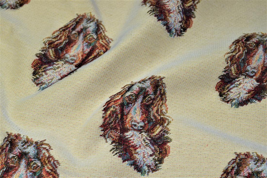 Natural Springer Spaniel All Over Coloured Tapestry Fabric