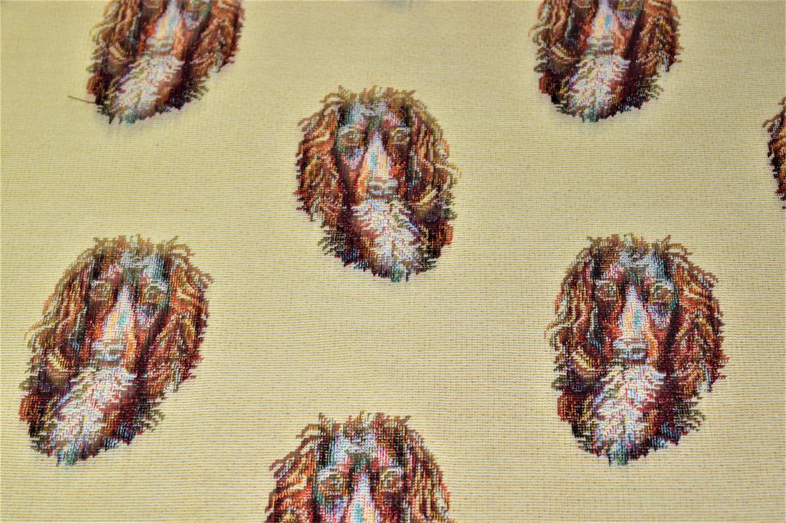 Natural Springer Spaniel All Over Coloured Tapestry Fabric