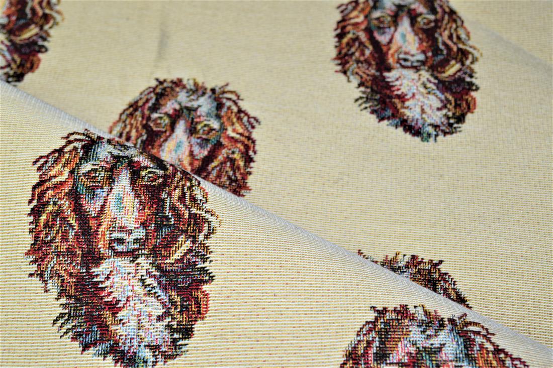 Natural Springer Spaniel All Over Coloured Tapestry Fabric